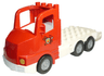 Duplo Truck Large Cab with White 4 x 8 Flatbed Plate and Fire Logo Pattern