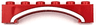 Arch 1 x 6 Raised Arch with Silver Curved Stripe Pattern