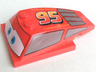 Wedge 6 x 4 x 1 1/3 with 4 x 4 Base with Blue Eyes, Windows and Large '95' Pattern