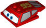 Wedge 6 x 4 x 1 1/3 with 4 x 4 Base with Blue Eyes, Windows and Gold '95' Pattern