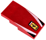 Slope, Curved 4 x 2 with Ferrari Logo, White Stripes, Black Triangles Pattern