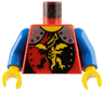 Torso Castle Armor with Standing Dragon and Silver Shoulders, Yellow Neck Pattern / Blue Arms / Yellow Hands