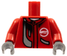 Torso Racers Jacket and White Neck with Silver Stripe Pattern / Red Arms / Dark Gray Hands