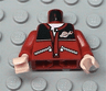 Torso Jacket with Zippers, Black Top, Classic Space Logo, White Undershirt Pattern / Red Arms / Light Nougat Hands