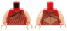 Torso Female Dress with Gold Sequins and Open Back Pattern / Light Nougat Arms / Light Nougat Hands