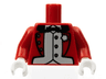 Torso Jacket Formal with Bow Tie, White Vest and Boutonniere Pattern / Red Arms / White Hands