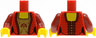 Torso Castle Kingdoms Female Corset with Gold Panel Front and Lace Up Back Pattern / Dark Red Arms / Yellow Hands