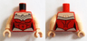 Torso Female Outline and Silver Trim and Belt Pattern (Wonder Woman) / Light Nougat Arms / Light Nougat Hands