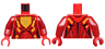 Torso Nexo Knights Female Armor with Orange and Gold Circuitry and Gold Dragon Head on Orange Pentagonal Shield Pattern / Dark Red Arms / Red Hands