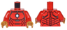Torso Armor with Silver Plates and Blue and White Hexagon Arc Reactor Pattern / Red Arms / Pearl Gold Hands