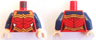 Torso Female Outline and Gold Trim and Belt and Dark Blue Collar Pattern (Wonder Woman) / Dark Blue Arms / Light Nougat Hands
