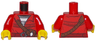 Torso Town Prisoner Shirt Under Fringed Jacket with Leather Pouch Pattern / Red Arms / Yellow Hands