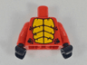 Torso with Bright Light Orange Large Scales, Black Small Scales Pattern / Red Arms with Black Scales Pattern / Black Hands