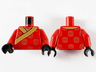 Torso Robe with Gold Hems and Gold Circle Symbols Pattern / Red Arms / Black Hands