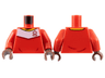 Torso Soccer Uniform, Yellow Collar, White Shoulder Panel, Dark Red Dice Logo Pattern / Red Arms / Medium Brown Hands