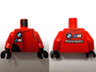 Torso Racing Suit with Black Panel, BMW Motorsport Logo, White Capital Letter M with Red, Blue and Dark Azure Diagonal Stripes Pattern / Red Arms / Black Hands