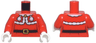 Torso Female Dress with White Fur Trim, Collar, and Tassels, Black Belt with Gold Buckle, Dark Red Creases Pattern / Red Arms / White Hands