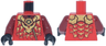Torso Robe with Gold and Dark Orange Dragon Head and Armor, Dark Red Scales Pattern / Dark Red Arms / Black Hands