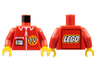 Torso TV Logo, Zipper and ID Badge Pattern - LEGO Logo on Back / Red Arms / Yellow Hands