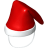 Duplo Wear Cloth Santa Cap with White Trim Pattern and Chin Strap