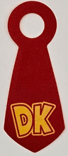 Minifigure Tie Cloth, Large, Pointed End with Yellow 'DK' Pattern