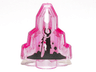Rock 1 x 2 Crystal Stepped with Minifigure Arm Digging through Black Dirt Moonstone Pattern