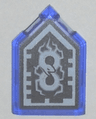 Tile, Modified 2 x 3 Pentagonal with Nexo Forbidden Power Shield Pattern - Horrible Hunger