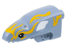 Creature Head, Avatar Ilu with 4 Black Eyes and Bright Light Orange and White Markings Pattern