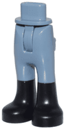 Mini Doll Hips and Trousers with Back Pockets with Molded Black Lower Legs / Boots Pattern - Thin Hinge