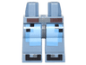 Hips and Legs with Pixelated Medium Blue and Bright Light Blue Jeans, Reddish Brown Belt, and Black Shoe Tips Pattern