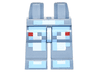 Hips and Legs with Pixelated Bright Light Blue and White Spacesuit Pattern