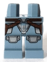 Hips and Legs with Reddish Brown Belt with Rounds on Straps, Silver Armor Plates and Knees Pattern