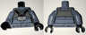 Torso SW Rebel A-wing Pilot with Dark Gray Vest and Black Front Panel with Breathing Apparatus Pattern / Sand Blue Arms / Black Hands