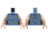 Torso Female Sleeveless Shirt with Dark Blue Creases and Dark Tan Dirt Stains Pattern / Light Nougat Arms / Light Nougat Hands