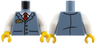 Torso Vest with 3 Gold Buttons and Badge over White Shirt and Red Tie Pattern / White Arms / Yellow Hands