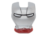 Minifigure, Visor Top Hinge with Silver Face Shield, White Eyes and Black Lines on Forehead Pattern