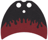Minifigure Cape Cloth, Crescent Shaped with Flames on Black Background Pattern - Traditional Starched Fabric