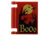 Minifigure, Utensil Book Cover with Gold Moon and 'Booo', Black Bats and Dead Trees Pattern