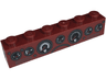 Brick 1 x 6 with Lamborghini Countach Dashboard with Speedometer, Gauges and Odometer Pattern