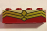 Brick 1 x 4 with Gold Double Angular Lines Pattern
