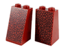 Slope 75 2 x 2 x 3 - Solid Studs with Black Animal Scales / Cracks Pattern