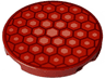 Tile, Round 3 x 3 with Coral Honeycomb Pattern