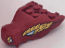 Dragon Head (Ninjago) Jaw with 2 Bar Handles on Back with Medium Azure and White Eyes, Gold Scales Pattern