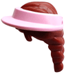 Mini Doll, Hair Combo, Hair with Hat, Hair Long Braid with Molded Bright Pink Sun Cap Pattern