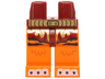 Hips and Orange Legs with Dark Red and Gold Loincloth, Gold Belt and White Claws Pattern