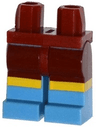 Hips and Medium Blue Legs with Dark Red Shorts and Yellow Knee Stripes Pattern
