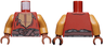 Torso PotC Vest Torn with Bare Chest and Dark Brown Belt Pattern / Medium Nougat Arms / Reddish Brown Hands