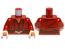 Torso LotR Elven Coat with Reddish Brown Leaf Buttons and Belt Pattern / Dark Red Arms / Light Nougat Hands