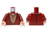 Torso LotR Elven Coat with Gold Scrollwork Pattern (Elrond) / Dark Red Arms / Light Nougat Hands