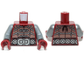 Torso LotR Armor with Belt with Large Silver Buckle and Diamond Pattern / Flat Silver Arms / Dark Red Hands
